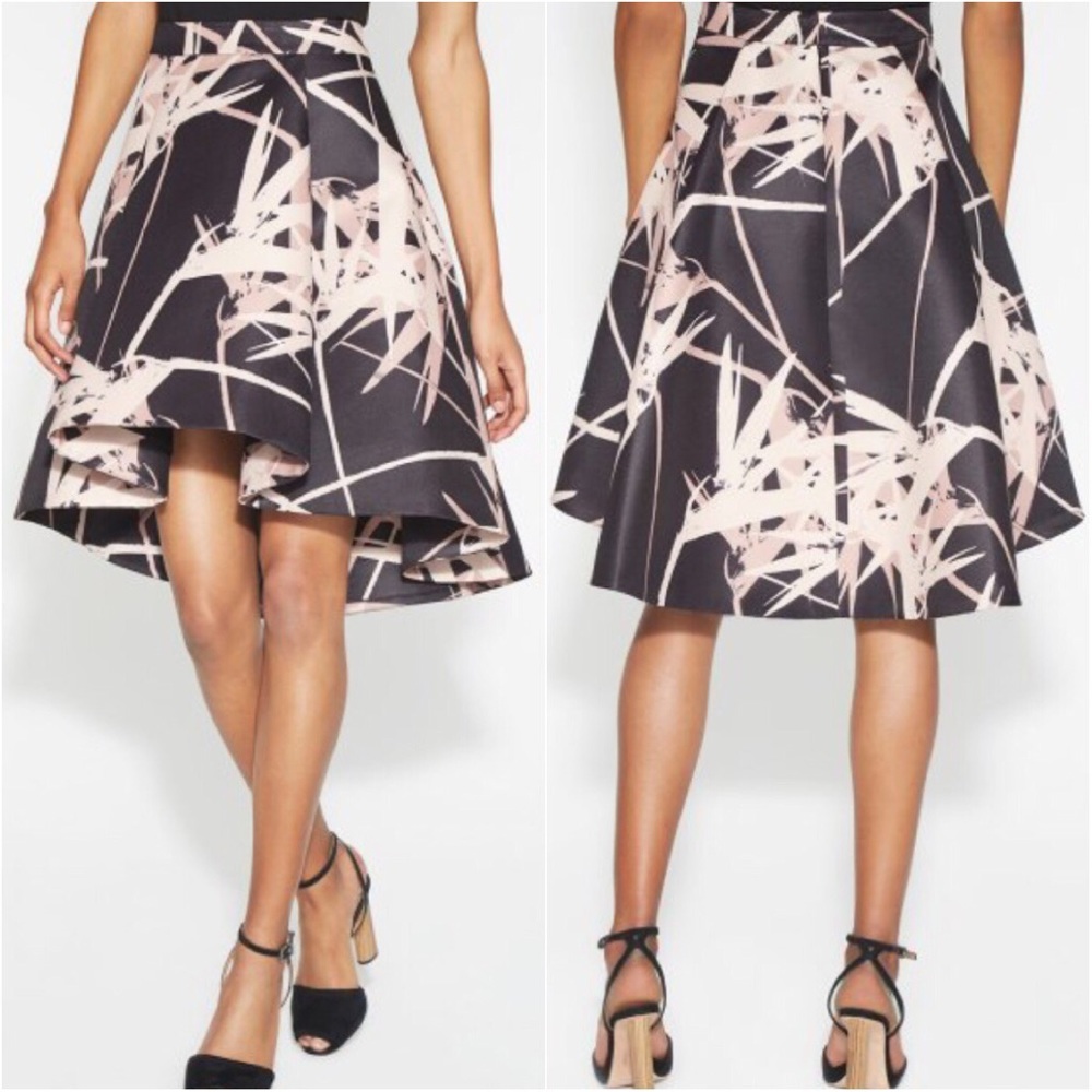 HALSTON Printed Structured Skirt